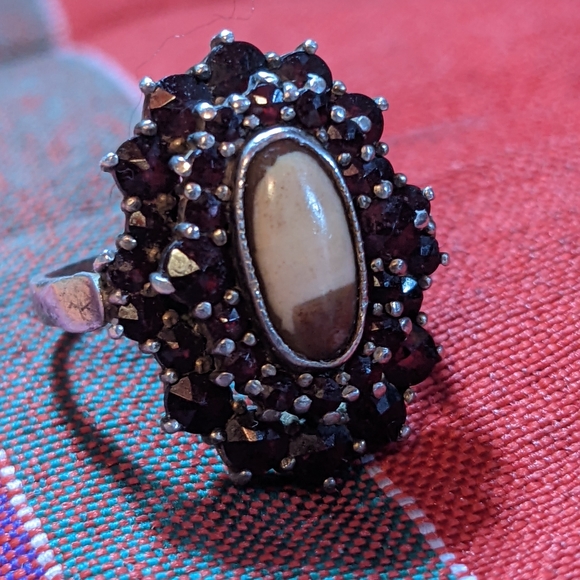 Very rare vintage ruby or garnet and buffalo Torqouise (?)...
